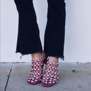 ALEXANDER WANG SADIE FUCHSIA SUEDE HEELS SANDALS